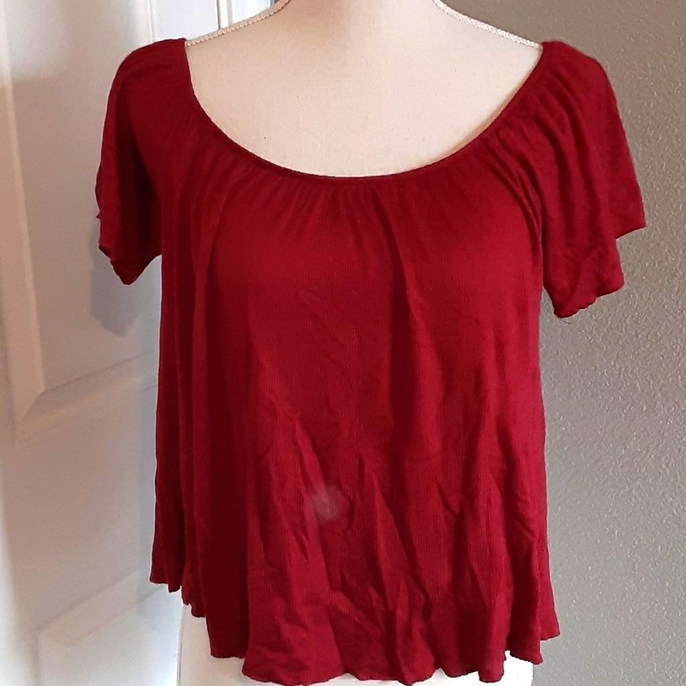Tillys HIP Wine Off The Shoulder Top Size M